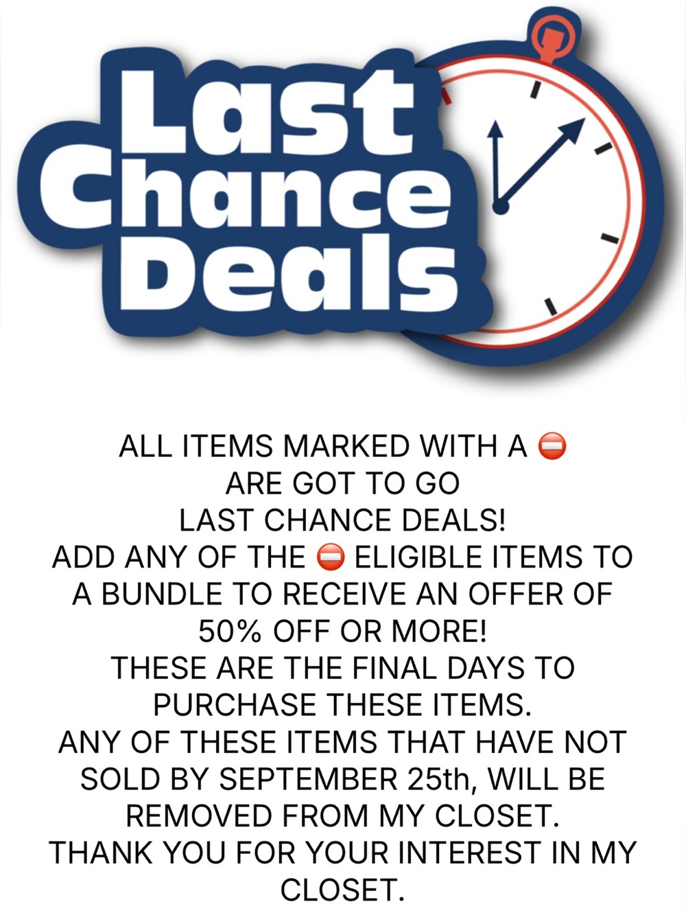⛔️GOT TO GO - LAST CHANCE DEALS⛔️